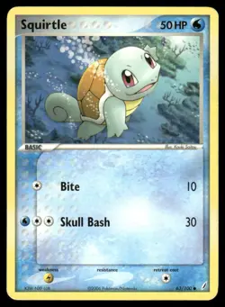 2006 Pokemon Squirtle Common Crystal Guardians 63/100 DMG - Image 1