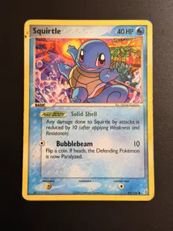 Pokemon Squirtle 63/100 EX Crystal Guardians Holo Basic Turtle 40 HP English - Image 1