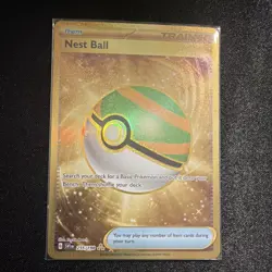 Pokemon Nest Ball Gold Secret Rare Holo Trainer 255/198 SV01 Scarlet & Violet - Image 1