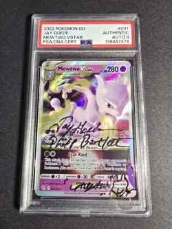 2022 Pokemon Go Mewtwo Vstar Autographed Jay Geode Auto 9 PSA Authentic - Image 2