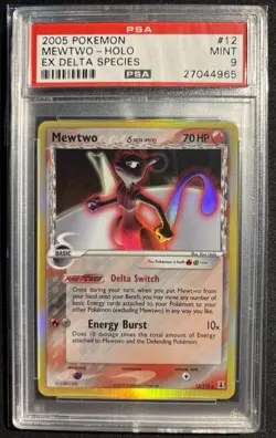 PSA 9 Mewtwo Holo 12/113 - 2005 Pokemon TCG EX Delta Species - MINT - Image 1