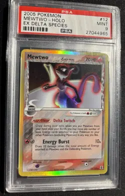 PSA 9 Mewtwo Holo 12/113 - 2005 Pokemon TCG EX Delta Species - MINT - Image 4