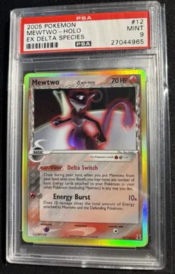 PSA 9 Mewtwo Holo 12/113 - 2005 Pokemon TCG EX Delta Species - MINT - Image 5