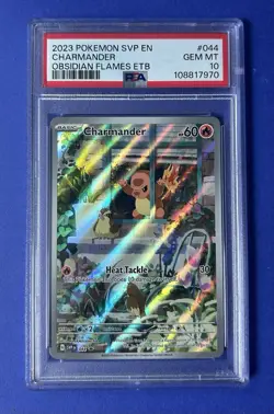 2023 Pokemon SVP EN Charmander Obsidian Flames ETB #044 PSA 10 GEM MT - Image 1