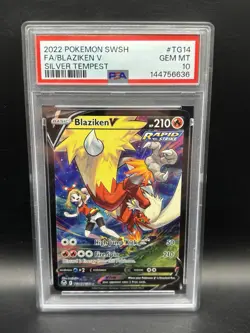 PSA 10 Blaziken V TG14/TG30 Pokemon Silver Tempest Trainer Gallery Sword Shield - Image 1