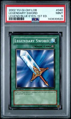 2002 Yu-Gi-Oh! Legendary Sword LOB 1st Edition Common PSA 9 - Image 1