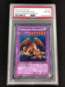 Yugioh 2003 Thousand Dragon MRD-E143 PSA 8 Secret Rare - Image 1