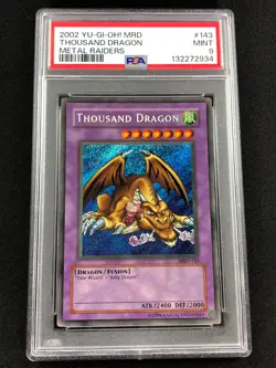 Yugioh 2002 Thousand Dragon MRD-143 PSA 9 Secret Rare - Image 1
