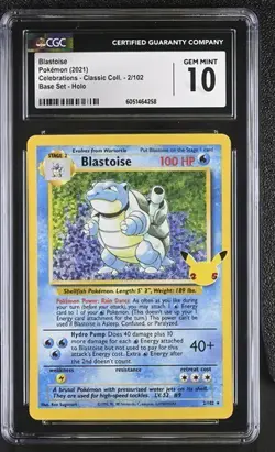CGC 10 BLASTOISE 2 HOLO BLEED CELEBRATIONS CLASSIC COLLECTION POKEMON GEM MINT - Image 1