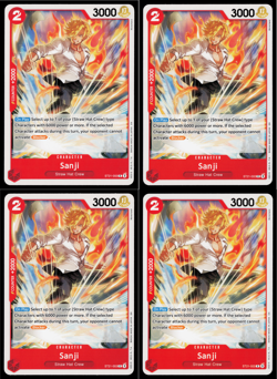4x One Piece ST21-003 C Sanji - ENG - Regular - Playset - PRB02 - TCG - NM - Image 1