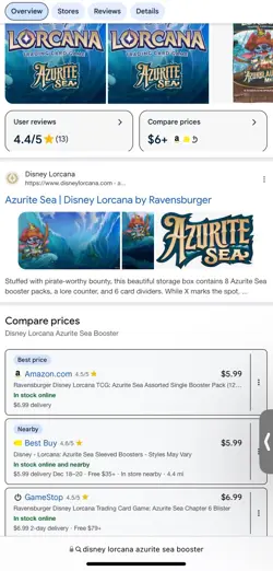 ☃ DISNEY Lorcana TCG: Azurite Sea: SLEEVED Booster Pack (1 PACK) - 12 Cards🎅🏾 - Image 4