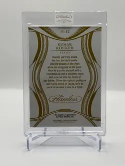 2025 Panini Flawless Kumar Rocker /15 Sapphire Diamond - Image 2