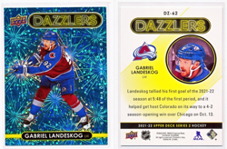 2021-22 Upper Deck Gabriel Landeskog Dazzlers Blue #DZ-62 Colorado Avalanche - Image 1