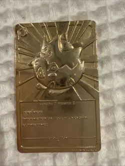 Togepi Pokemon Limited Edition Nintendo 1999 23K Gold Plated Metal Trading Card - Image 2