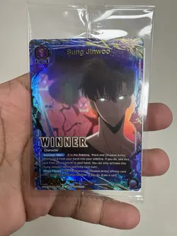 Union Arena Solo Leveling Sung Jinwoo Winner Foil Alt Art UEPR/SLG-1-019 Sealed - Image 1