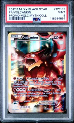 2017 POKEMON XY BLACK STAR PROMO #XY185 FULL ART/VOLCANION PSA 9 - Image 1