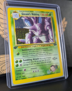 Giovanni's Nidoking Gym Challenge 7/132 Holo 1st Edition Pokemon Card Holo - MP - Image 1