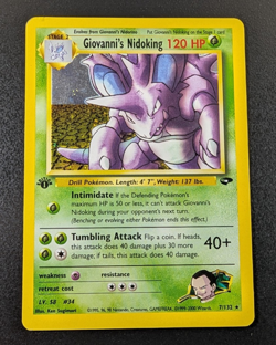 Giovanni's Nidoking Gym Challenge 7/132 Holo 1st Edition Pokemon Card Holo - MP - Image 2