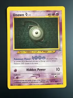 Unown [Z] 60/105 Neo Destiny Regular Pokemon Card Vintage LP - Image 1