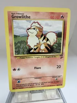 GROWLITHE - 42/130 - Base Set 2 - Pokemon Card - NM - Image 1