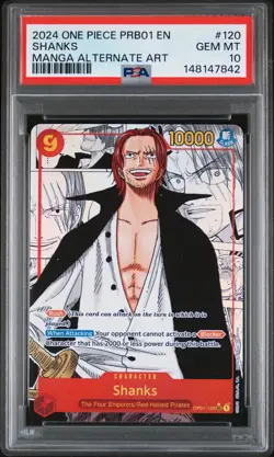 2024 ONE PIECE PRB01-PREMIUM BOOSTER -ONE PIECE CARD THE BEST- SHANKS PSA 10 - Image 1