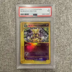 PSA 7- Pokemon Card - Expedition 1/165 - ALAKAZAM (reverse-holo-foil) - EX-MT - Image 1