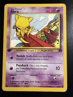 Abra 49/82 Common 1st Edition Team Rocket Pokemon Card - Image 1