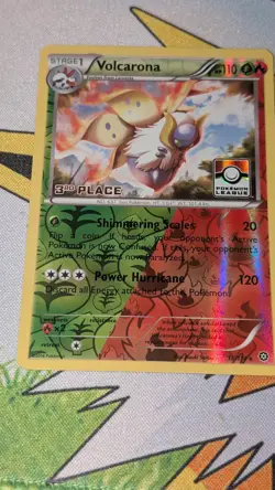 Pokemon Card Volcarona Steam Siege Pokemon League 3rd Place 15/114 Near Mint - Image 1