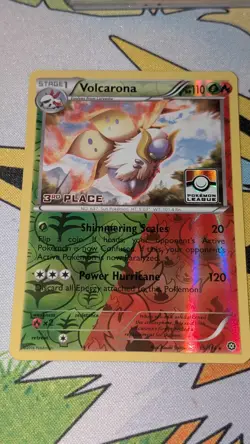 Pokemon Card Volcarona Steam Siege Pokemon League 3rd Place 15/114 Near Mint - Image 2