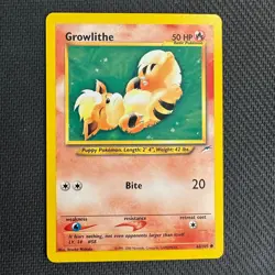 POKEMON GROWLITHE 68/105 COMMON NEO DESTINY NM CARD - Image 1