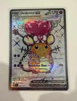Dedenne EX Ultra Rare Full Art Tera Holo Pokemon Card 239/193 Sv02 Set - Image 1