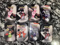 Pokemon Mini Tins Case Black Bolt & White Flare 8 Tins - Image 1