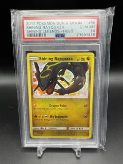 Pokemon TCG 2017 Shining Rayquaza Sun & Moon Shining Legends Card PSA 10 56/73 - Image 1