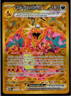 Charizard EX Gold Secret Rare Holo Pokemon OBF 228/197 - Image 1