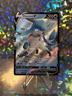 2022 Pokemon SWSH 196 Glaceon V Black Star Promo Holo - Image 1