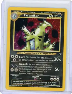 Tyranitar Holo 12/75 Pokemon WOTC Neo Discovery Vintage Rare LP 2001 - Image 1