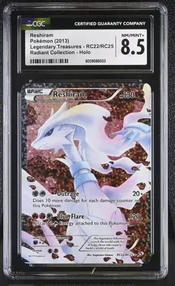 2013 Pokemon B&W Legendary Treasures Reshiram Radiant Collection #RC22 CGC 8.5 - Image 1