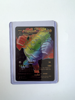 Pokemon Rillaboom VMAX Black Foil 193/192 Rainbow Fan Art Display VMAX Card NM - Image 1
