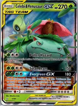 Celebi & Venusaur GX 1/181 Pokemon - Team Up Ultra Rare TAG TEAM English Holo - Image 1