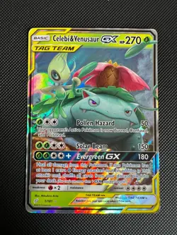 Celebi & Venusaur GX 1/181 Pokemon - Team Up Ultra Rare TAG TEAM English Holo - Image 3