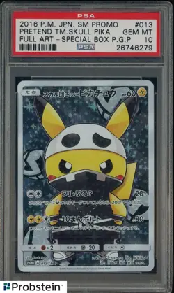 2016 Pokemon Japanese SM Promo Special Box #13 Pretend Team Skull Pikachu PSA 10 - Image 1
