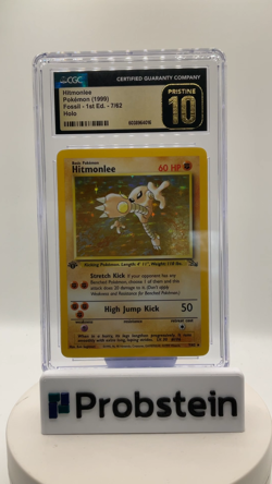 1996 Pokemon Fossil 1st Edition #7 Hitmonlee CGC 10 PRISTINE POP 10 - Image 2