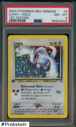 2000 Pokemon Neo Genesis 1st Edition #9 Lugia Holo PSA 8 NM-MT - Image 1