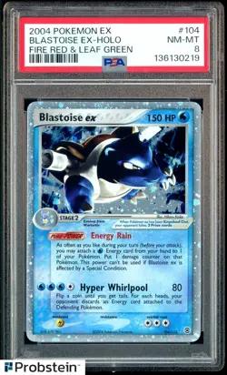 2004 Pokemon Ex Fire Red & Leaf Green #104 Blastoise Ex Holo PSA 8 NM-MT - Image 1