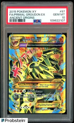2015 Pokemon XY Ancient Origins #97 Primal Groudon Ex FA PSA 10 GEM MINT - Image 1
