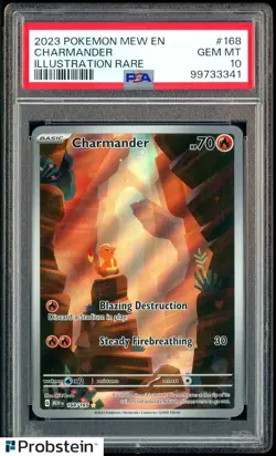2023 Pokemon MEW EN Illustration Rare #168 Charmander PSA 10 GEM MINT - Image 1