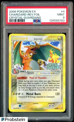 2006 Pokemon Crystal Guardians Delta Species #4 Charizard Reverse Holo PSA 9 - Image 1