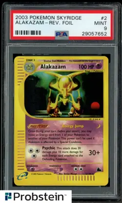 2003 Pokemon Skyridge #2 Alakazam Reverse Foil PSA 9 MINT - Image 1