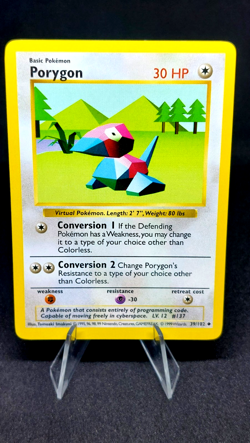 Pokemon Card - Porygon (39/102) Shadowless Base Set TCG 1999 Uncommon ***NM*** - Image 1