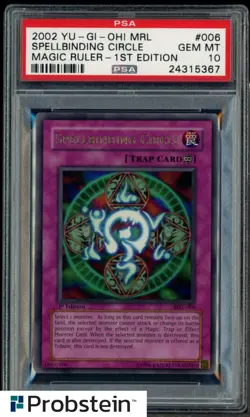 2002 YU-GI-OH! MRL-MAGIC RULER #006 SPELLBINDING CIRCLE 1ST EDITION PSA 10 - Image 1